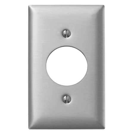 HUBBELL WIRING DEVICE-KELLEMS Wallplates and Boxes, Metallic Plates, 1- Gang, 1) 1.60" Opening, Standard Size, Aluminum SA720
